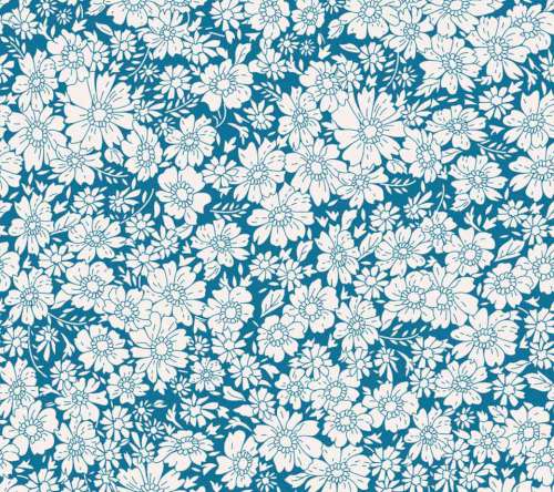 Printed Wafer Paper - Blue Floral Print - Click Image to Close